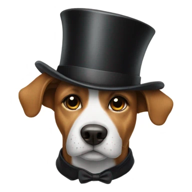 a dog with a top hat sticker