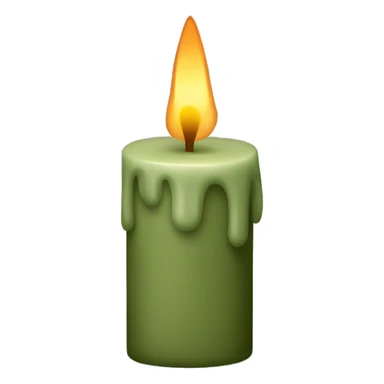 Khaki green candle sticker