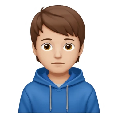 make a boy with brown hair and a blue hoodie sticker
