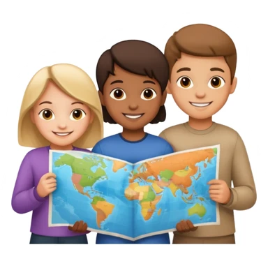 Kids Holding Maps sticker