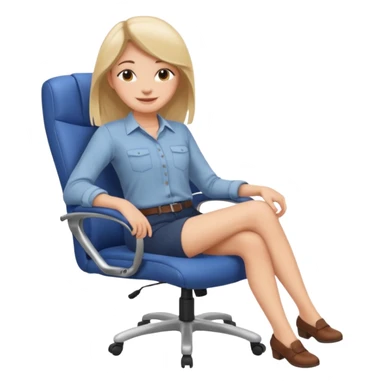 girl that is moving in their chair of work but its not disable just lazy  sticker