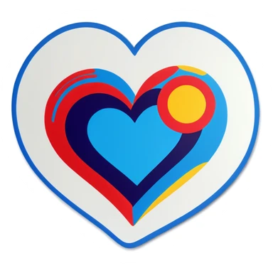 Pop art blue heart  sticker