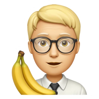 banana human with glasses sticker