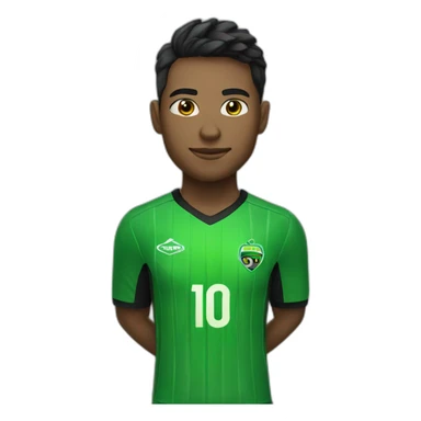 soccer player in green and black uniform sticker