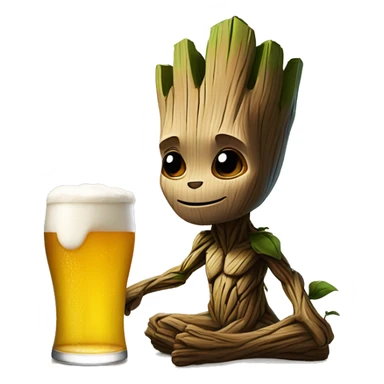 Groot buvant une bière  sticker
