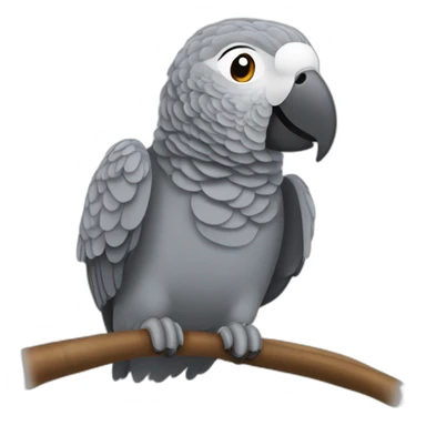 African grey parrot singing sticker