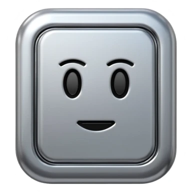 A futuristic microchip emoji made of polished silver chrome, minimal circuit details, smooth metallic surface, soft lighting, iOS emoji style, centered, clean white background sticker