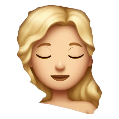 blonde girl sleeping in pink sheets sticker