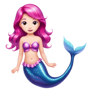 pink tail mermaid sticker