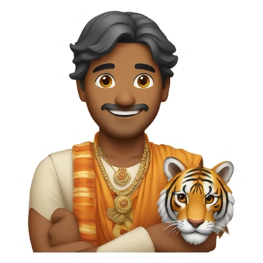 Indian man hugging tiger sticker