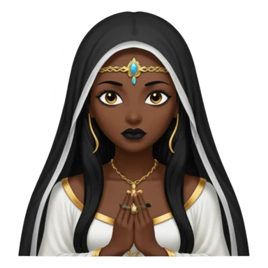 Priestess lifting black veil from her lips, blasphemous erotic energy sticker
