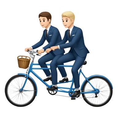Two handsome men in suits riding a tandem bike sticker