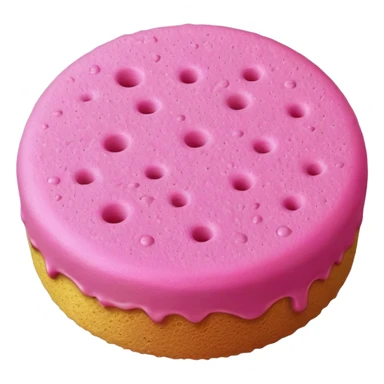 wet round pink sponge sticker