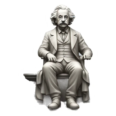 sitting philosopher-statue as albert einstein sticker