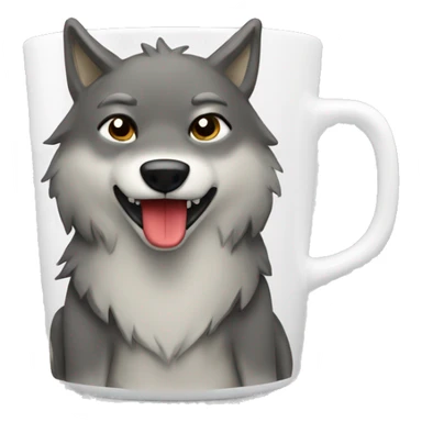 Sitting Wolf Cup sticker