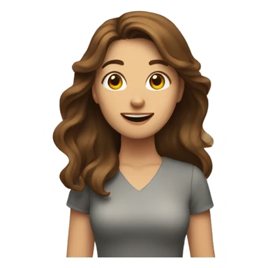 woman with brown hair waving from side of page sticker