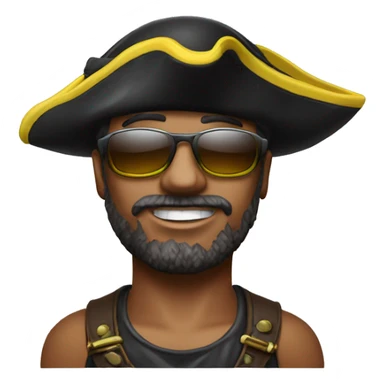 A man with pirate cap and a neon sun glasses   sticker