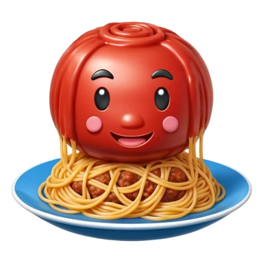 Jeff Koons style spam meatball spaghetti abstract art sculpture  sticker