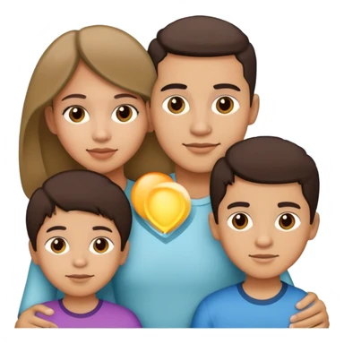 A Latino family with 2 boys and a girl sticker