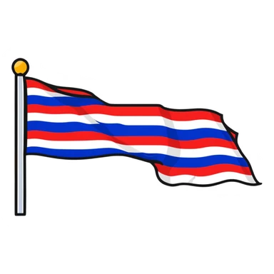 Thai flag with red, white, and blue horizontal stripes sticker