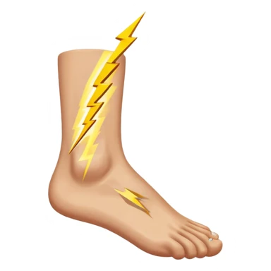foot with lightning bolt to show pain sticker