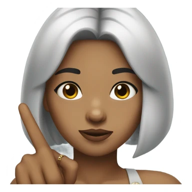 Black haired aesthetic girl showing middle finger sticker