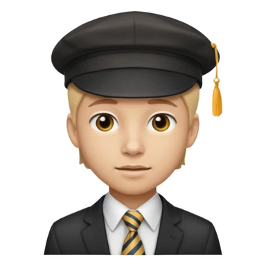 Teen in cap & tie sticker