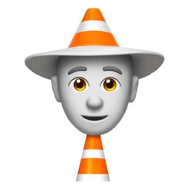 Guy with hat orange traffic cone sticker