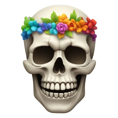skull with colourful haie sticker