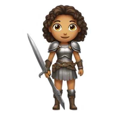 Fille avec une armure sticker