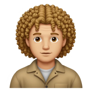heavy young man with curles sticker