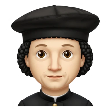 Rembrandt artist wear black berret hat sticker