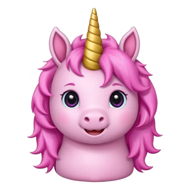 Cute happy Cartoon style pink baby unicorn 
 sticker