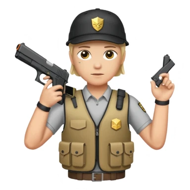 Fantasma con Glock en la mano izquierda, con gorra y un chaleco antibalas  sticker