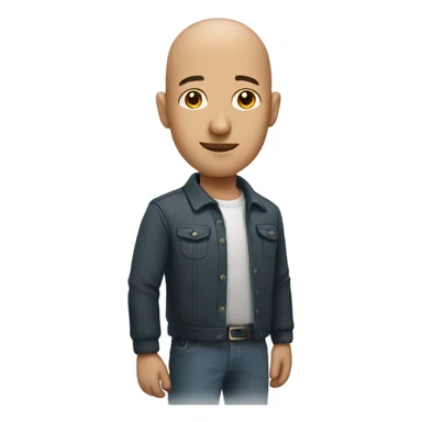 Bald man standing sticker
