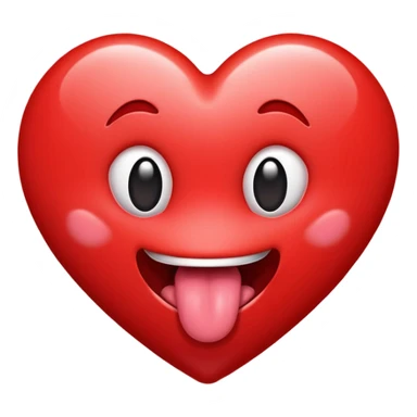 Love heart emoji with tounge  sticker
