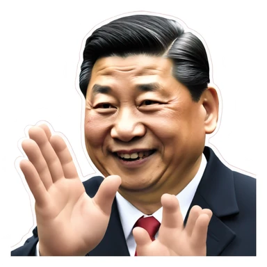 Chinese President Xi Jinping applauds sticker