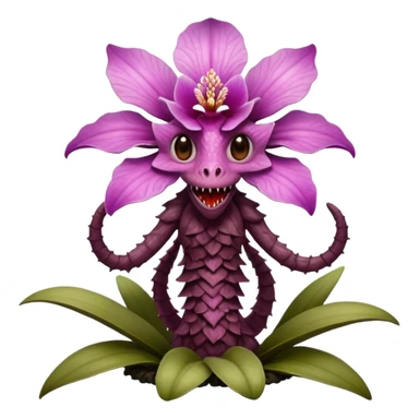 demogoron creature with natural and orchid like characteristics sticker