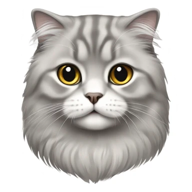 scottish fold cat gray long-haired  sticker