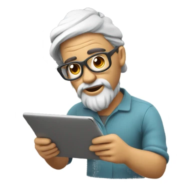 3D artist working on a tablet  sticker