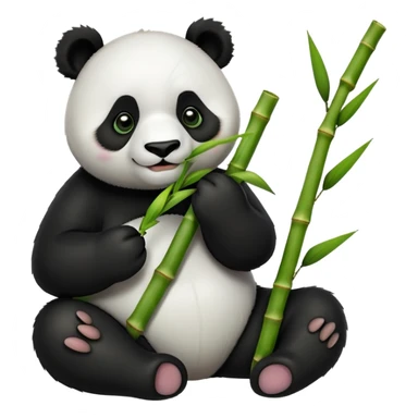 panda eating bamboo sticker
