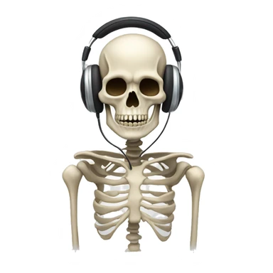 a horned skeleton uses a headset sticker