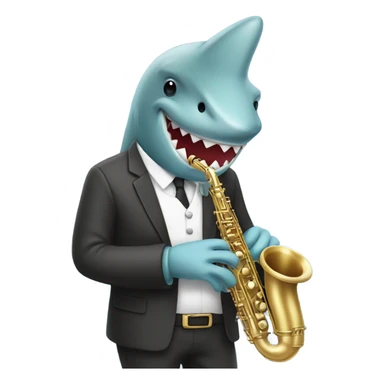 Shark playing saxophone sticker