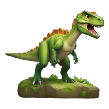 chat sur un dinosaure sticker