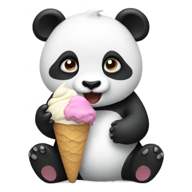 Panda eating ice cream sticker