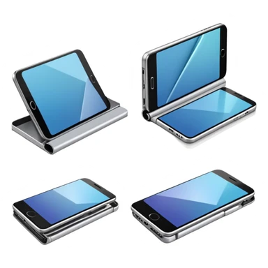 Foldable smartphone being folded and unfolded sticker