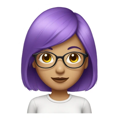 Girl-with-short-and-purple-hair-with-white-framed-glasses sticker