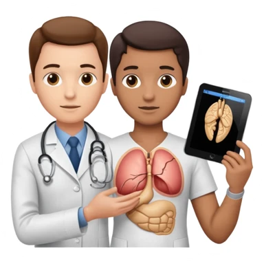 doctor seaing body scan image sticker