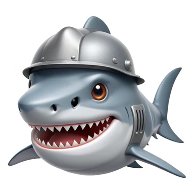 Shark with a steel helmet  sticker