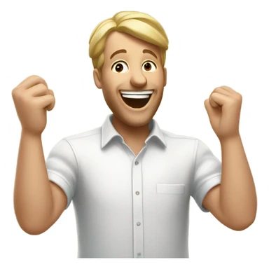 A celebrating man throwing money into the air sticker